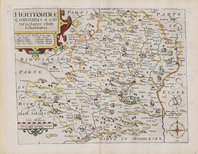 Lot 25 - Two Maps: Norden, J: Hertfordiae Comitatus a cattifuclanis olim inhabitatus. c.1625.