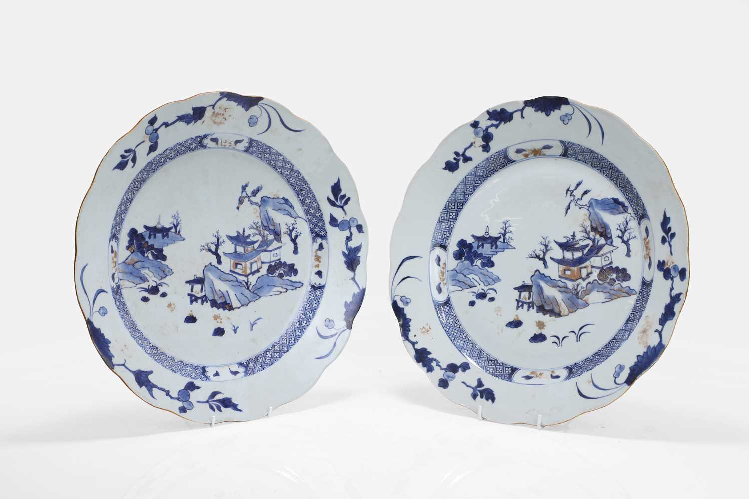 Lot 458 - Two 'Nanking Cargo' blue and white porcelain chargers