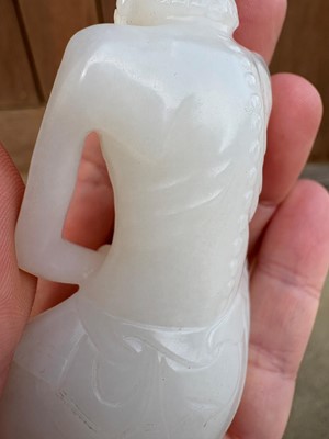 Lot 57 - A small Chinese carved jade figure of an emaciated Luohan