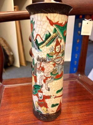 Lot 66 - A pair of tortoiseshell veneered vases
