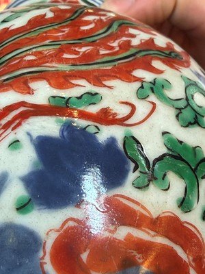Lot 64 - A Chinese wucai jar