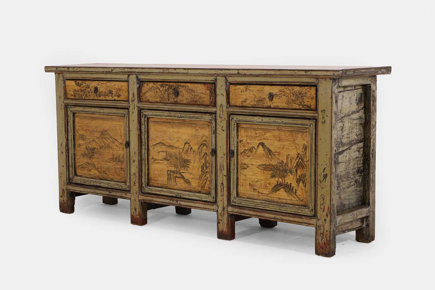 Lot 187 - A Chinese hardwood sideboard