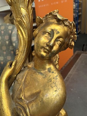 Lot 473 - A pair of gilt metal table lamps