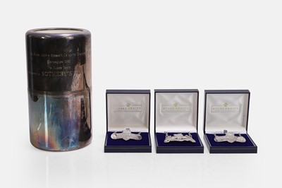Lot 520 - Three silver wine labels