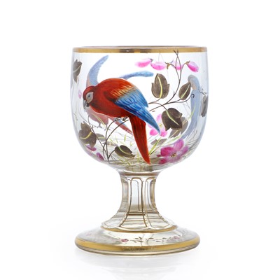 Lot 50 - An enamelled and gilt glass goblet