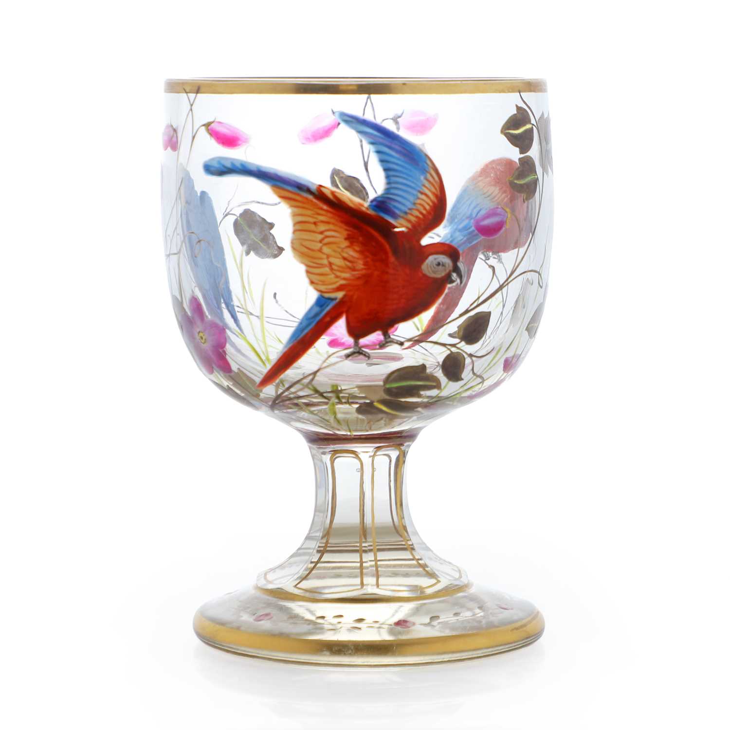 Lot 50 - An enamelled and gilt glass goblet