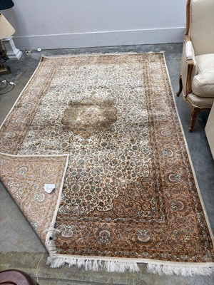 Lot 426 - A Persian design part silk rug