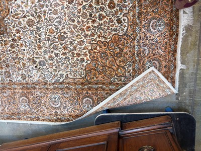 Lot 426 - A Persian design part silk rug