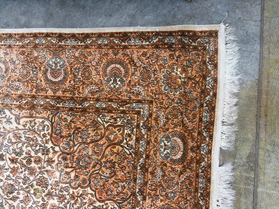 Lot 426 - A Persian design part silk rug
