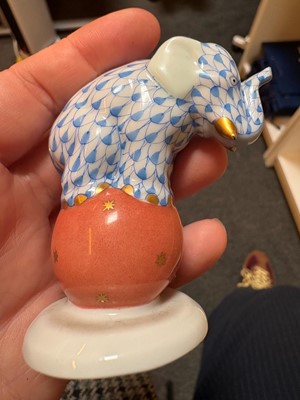 Lot 105 - Four Herend model elephants