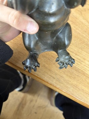 Lot 62 - A Chinese bronze Buddhist lion (shishi) incense burner
