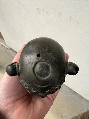 Lot 62 - A Chinese bronze Buddhist lion (shishi) incense burner
