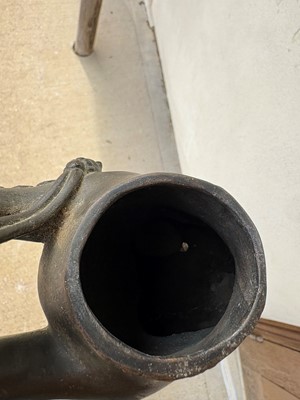 Lot 62 - A Chinese bronze Buddhist lion (shishi) incense burner