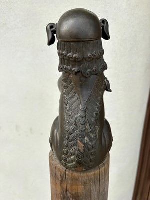Lot 62 - A Chinese bronze Buddhist lion (shishi) incense burner