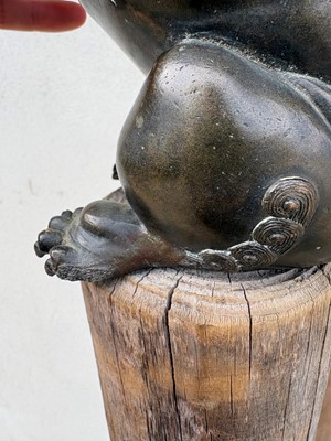 Lot 62 - A Chinese bronze Buddhist lion (shishi) incense burner