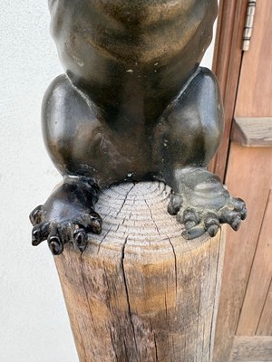 Lot 62 - A Chinese bronze Buddhist lion (shishi) incense burner