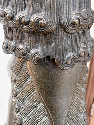 Lot 62 - A Chinese bronze Buddhist lion (shishi) incense burner