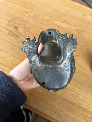Lot 62 - A Chinese bronze Buddhist lion (shishi) incense burner