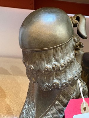 Lot 62 - A Chinese bronze Buddhist lion (shishi) incense burner