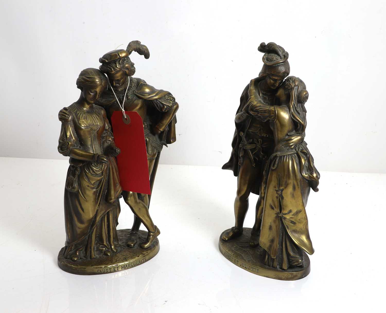 Lot 257 - Two French bronze figural groups of courting couples