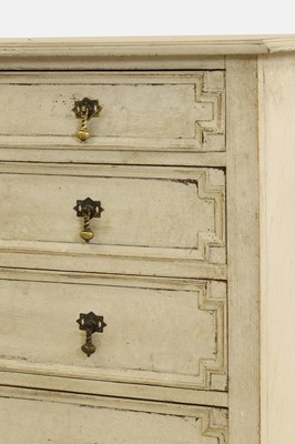 Lot 130 - A James II-style painted wooden chest of drawers