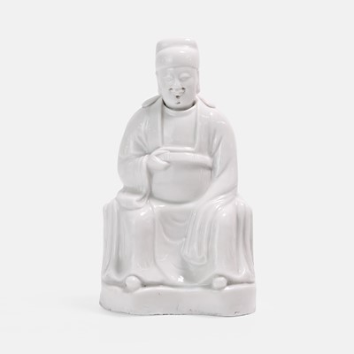 Lot 58 - A Dehua blanc de chine seated figure of Wenchang
