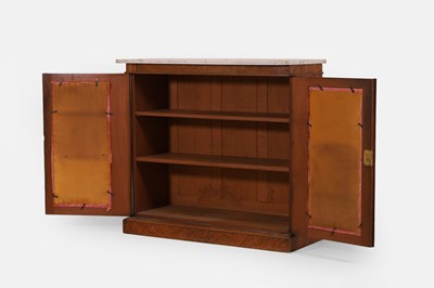 Lot 68 - A George IV-style walnut and parcel-gilt pier cabinet by Gillows