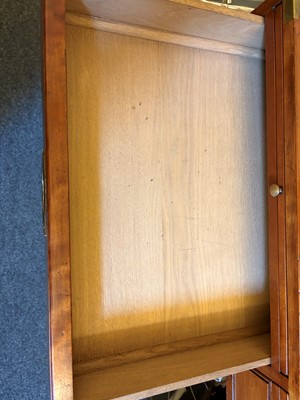 Lot 504 - A large mahogany campaign-style desk and matching chair