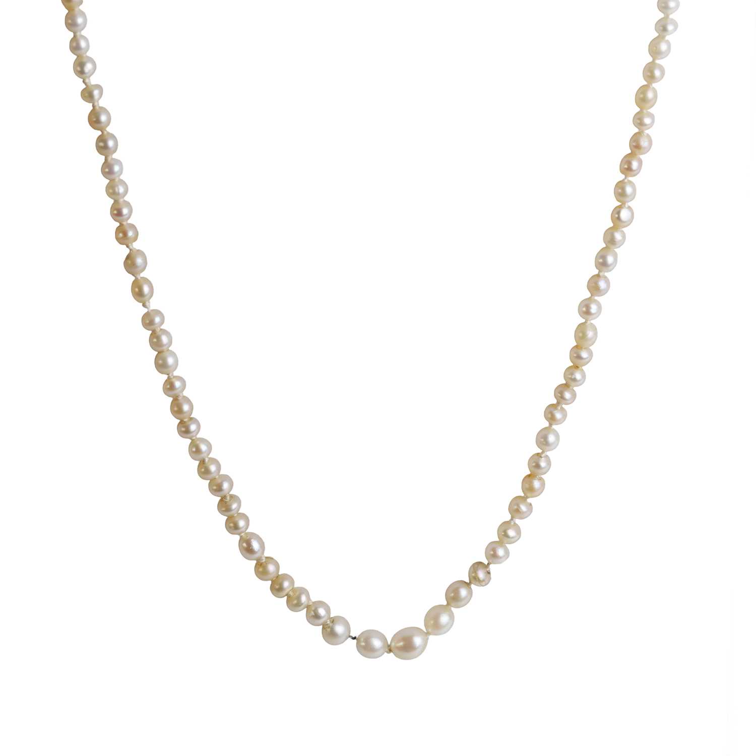 Lot 14 - A natural saltwater pearl necklace