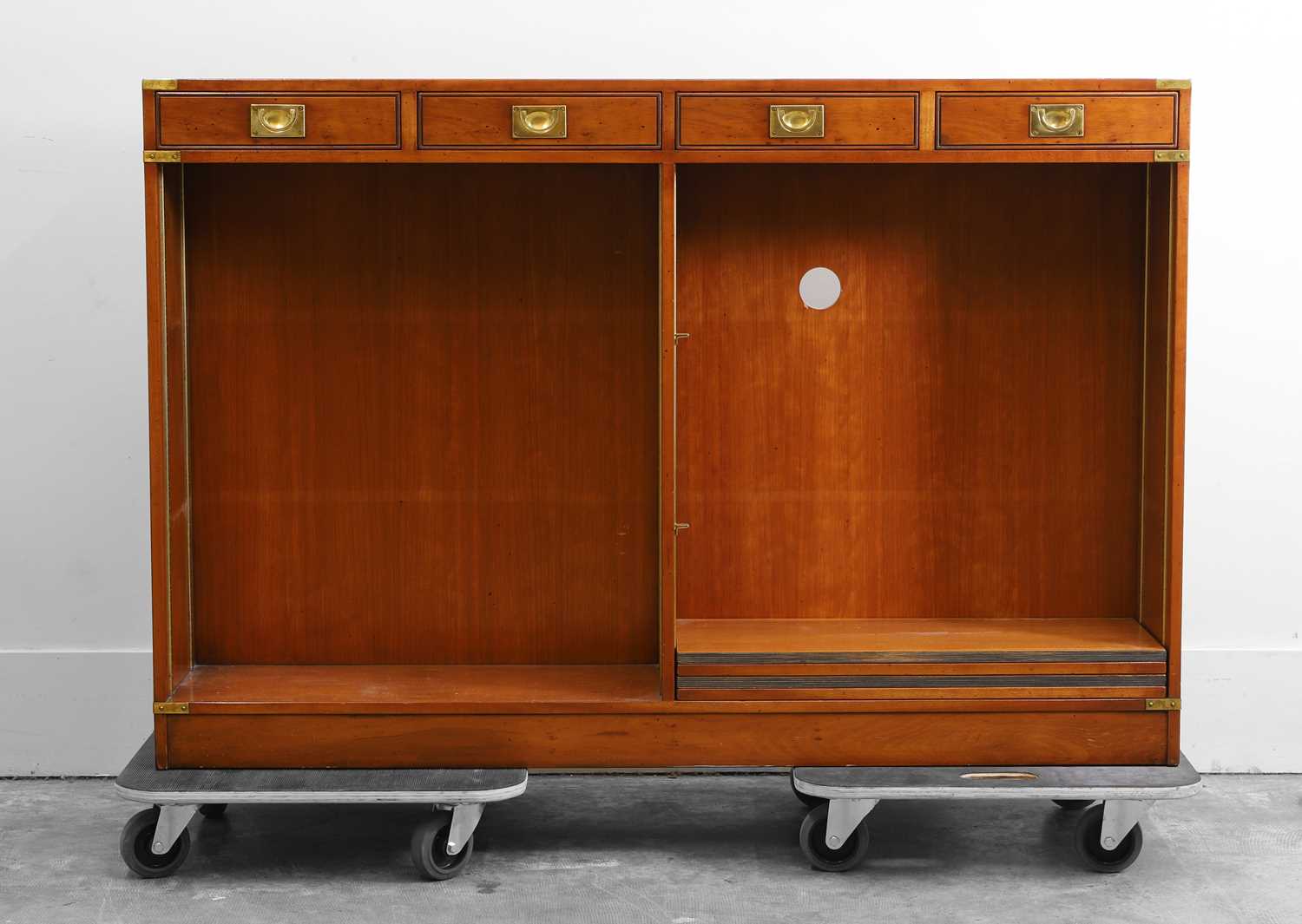 Lot 506 - Two mahogany campaign style open bookcases