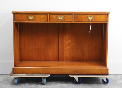 Lot 506 - Two mahogany campaign style open bookcases