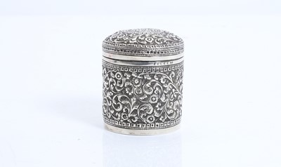 Lot 1 - A silver repoussé box and cover