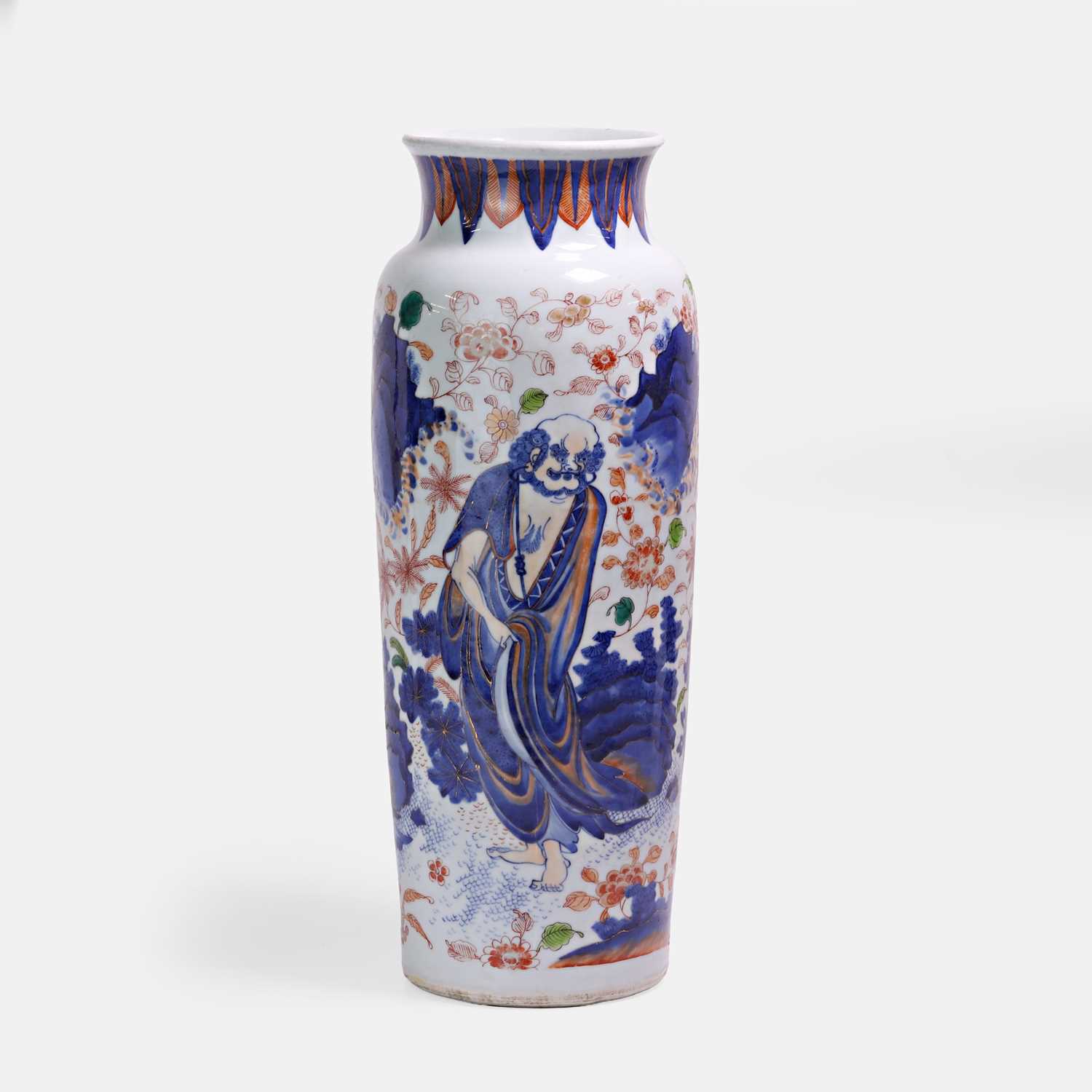 Lot 83 - A Chinese wucai sleeve vase
