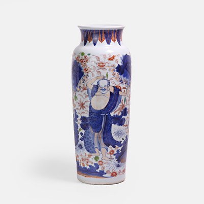 Lot 83 - A Chinese wucai sleeve vase