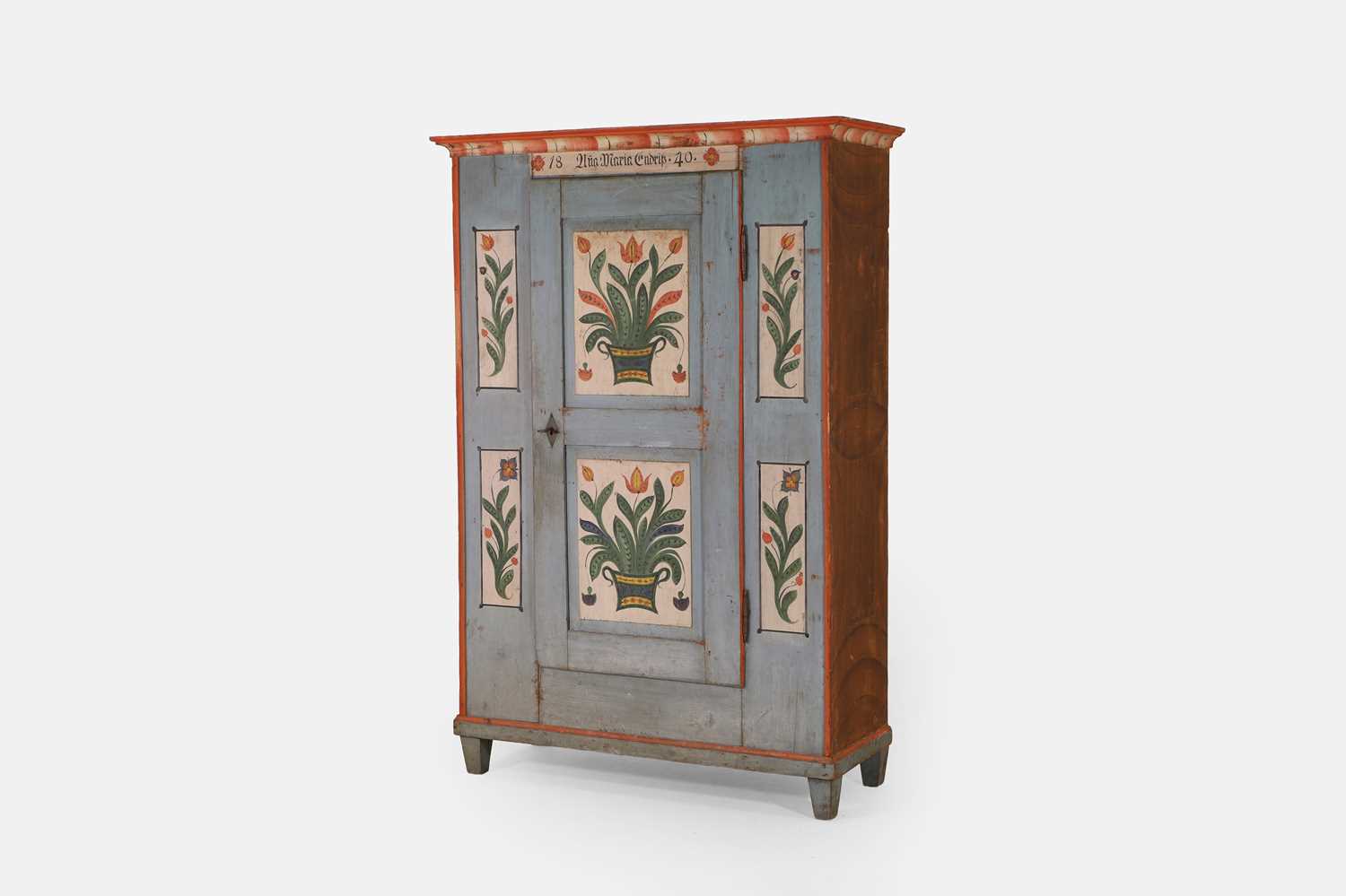 Lot 142 - A painted armoire