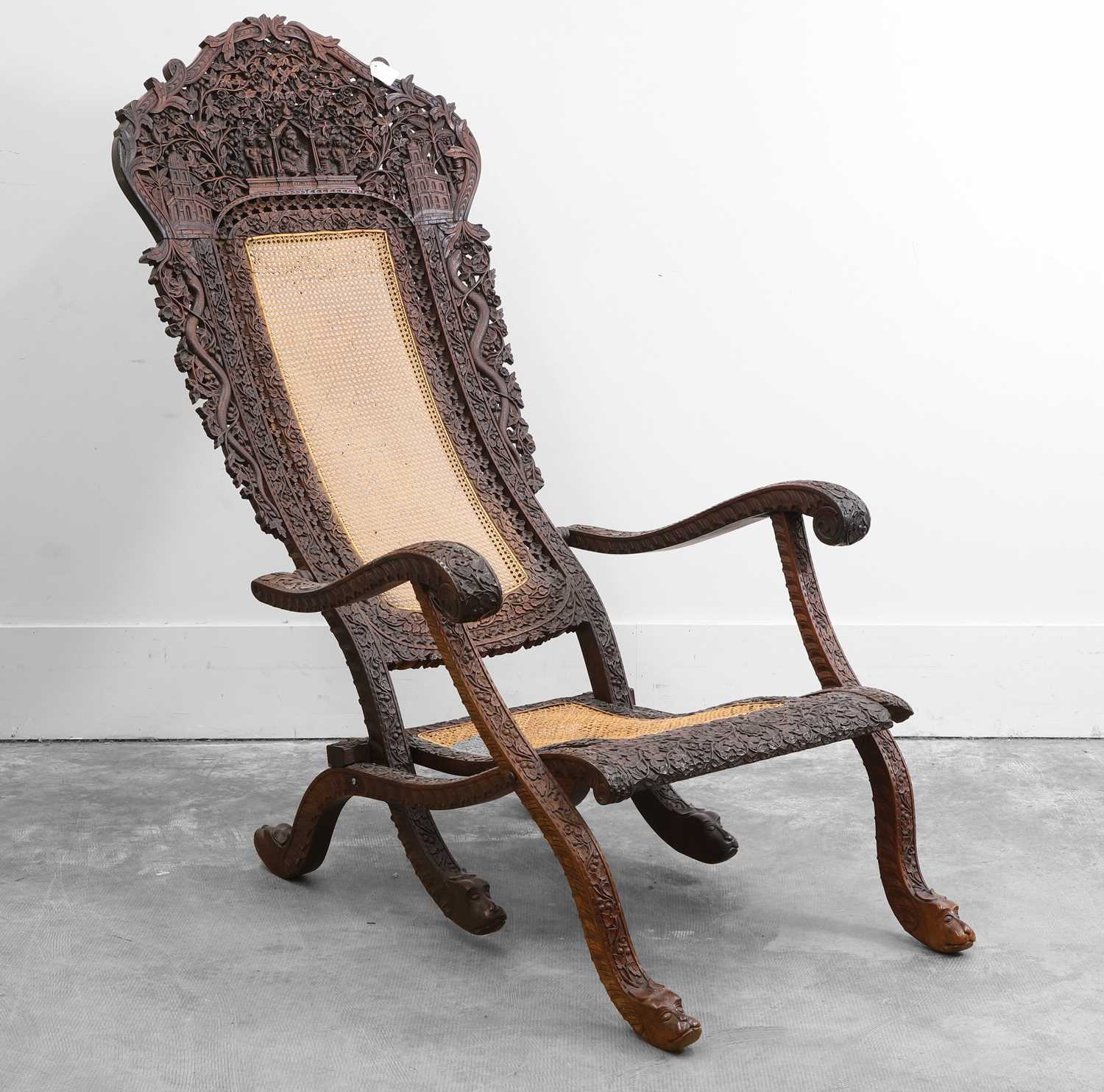 Lot 510 - An Anglo-Indian or Indo-Portuguese folding chair