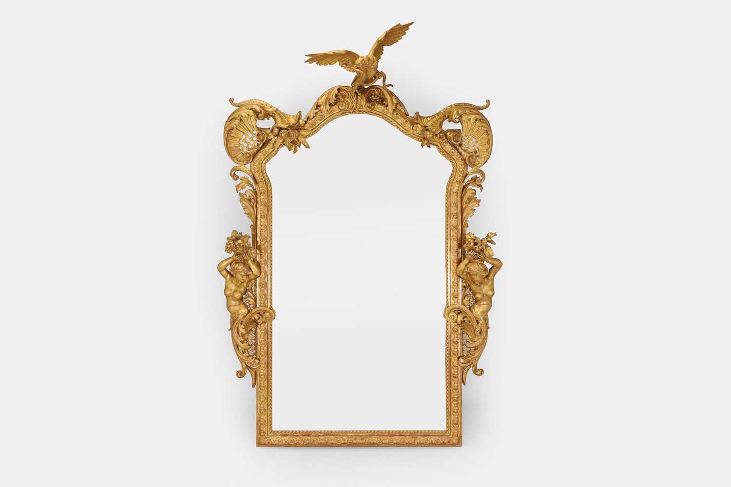 Lot 475 - A large George III-style giltwood wall mirror
