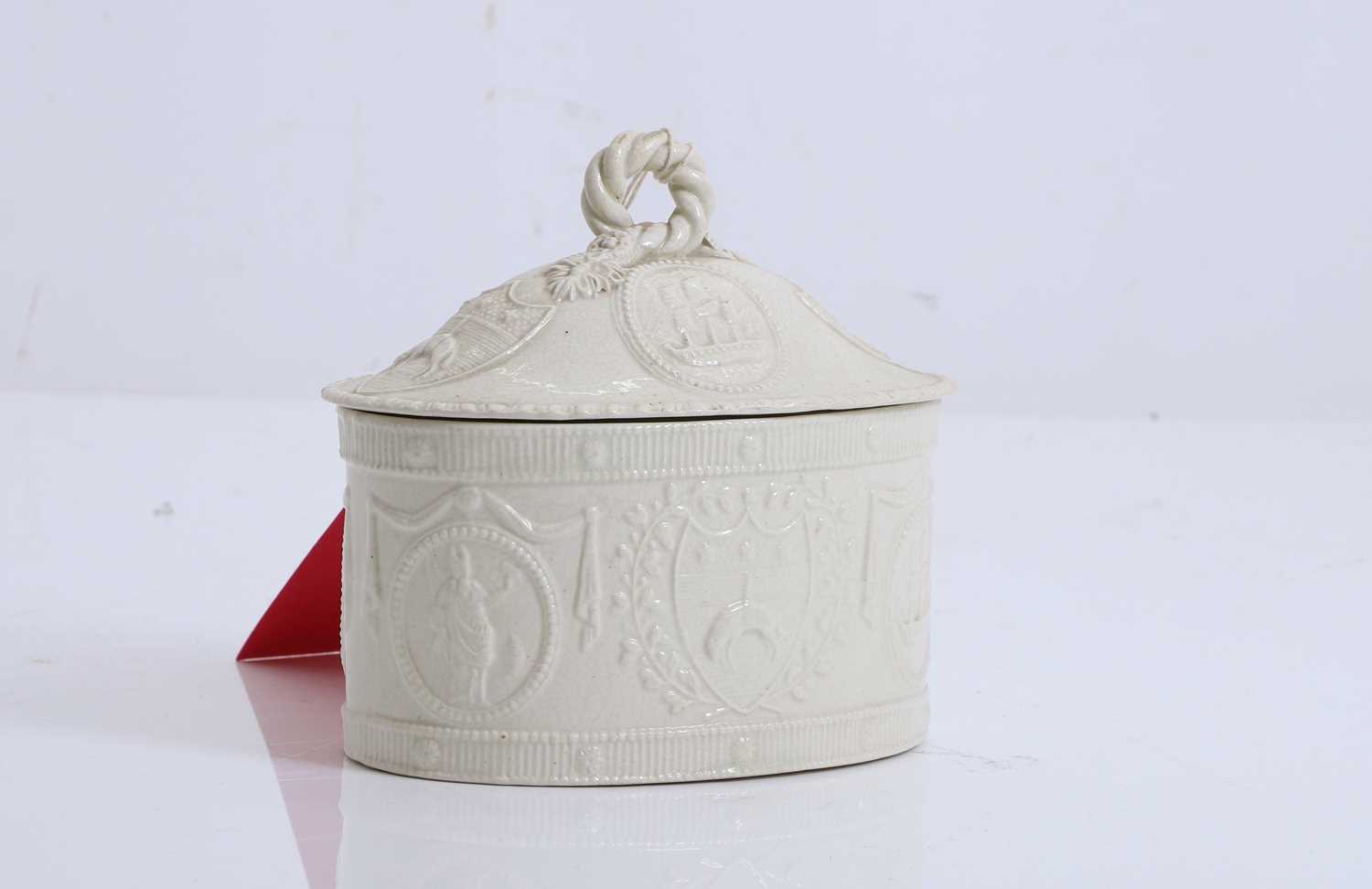 Lot 113 - A Leeds Pottery creamware tea caddy
