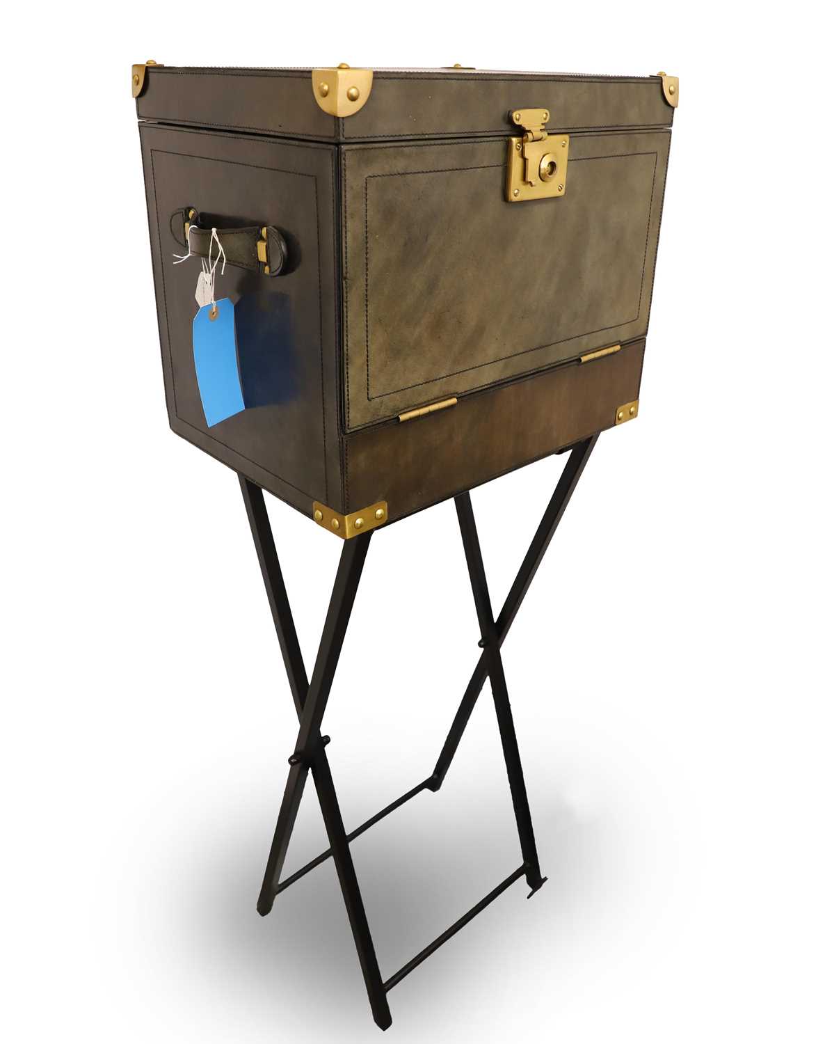 Lot 315 - A leather campaign-style drinks case