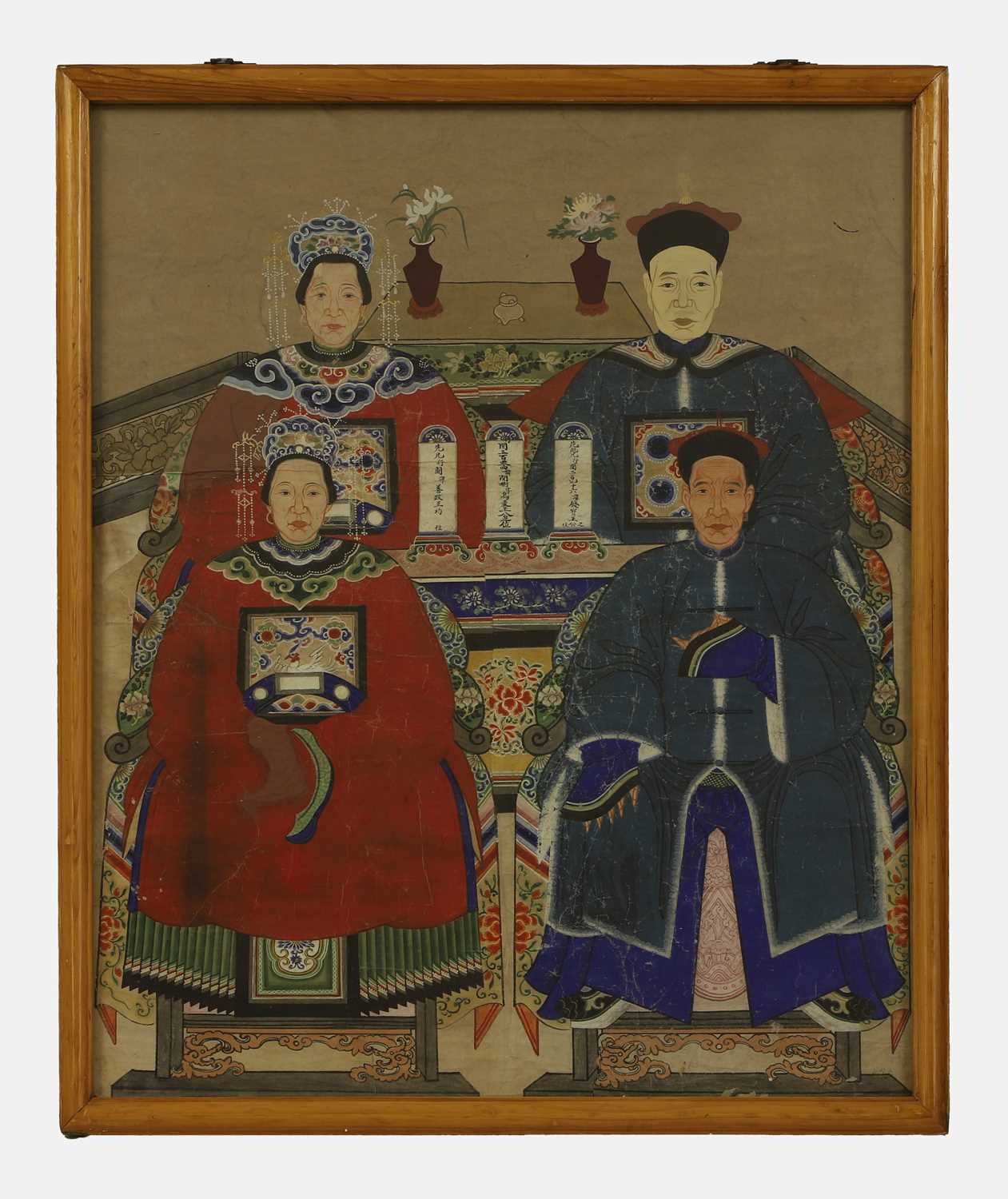Lot 78 - A large Chinese ancestor portrait painting