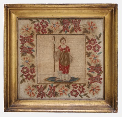 Lot 188 - A pair of needlework panels