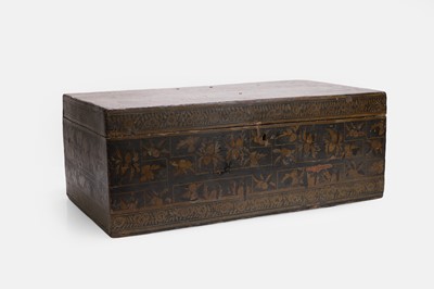 Lot 594 - An Anglo-Indian lacquered chest