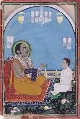 Lot 247 - An Indian painting of a holy man and his disciple