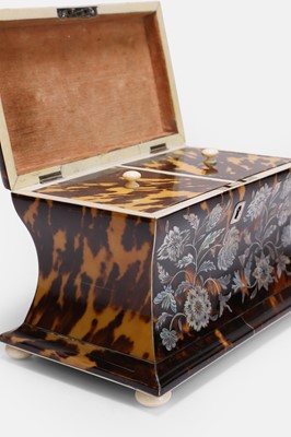 Lot 545 - A Regency tortoiseshell tea caddy