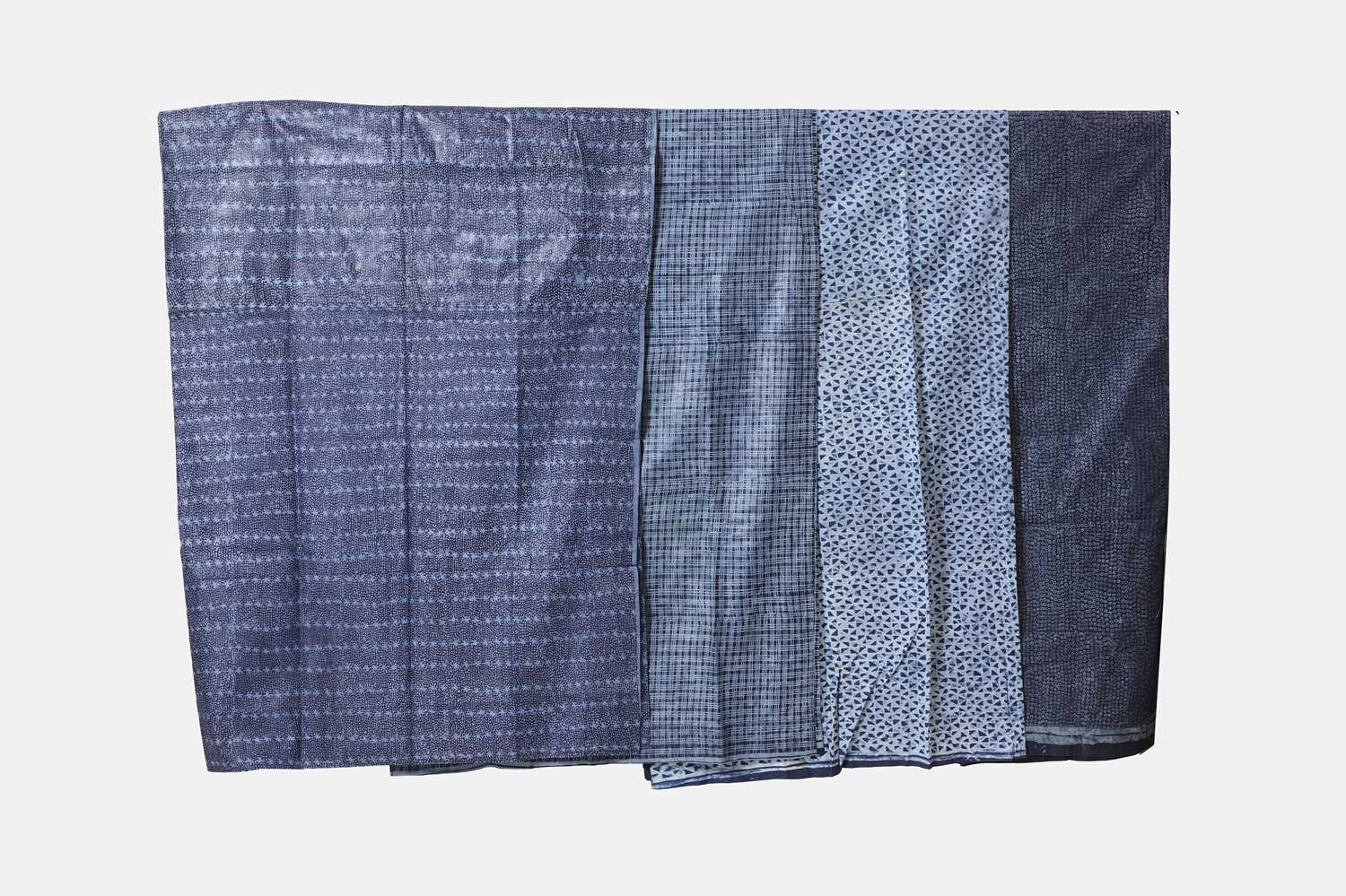Lot 296 - Four Yoruba adire eleko indigo cloths