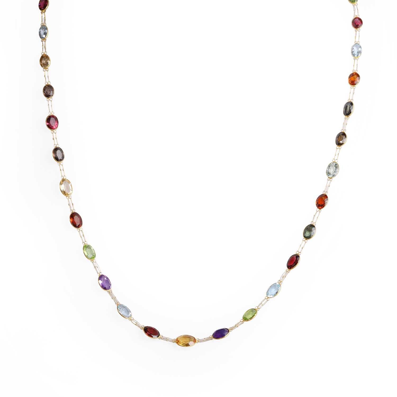 Lot 91 - A multi-gemstone necklace