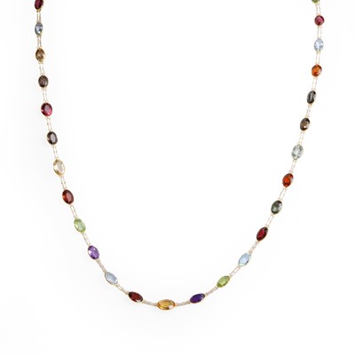 Lot 91 - A multi-gemstone necklace