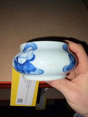 Lot 55 - A Chinese blue and white censer