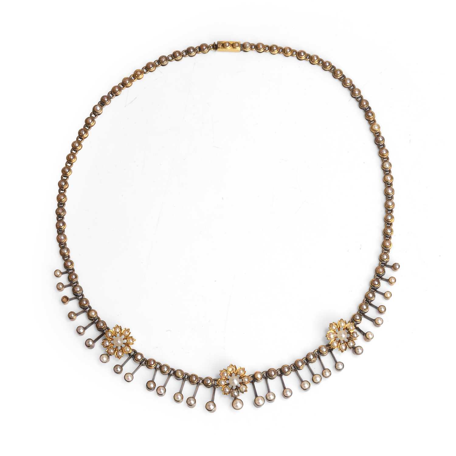 Lot 13 - A late Victorian seed pearl fringe necklace
