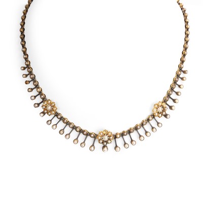 Lot 13 - A late Victorian seed pearl fringe necklace